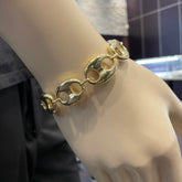 14K Gold Puffed Mariner Bracelet - 20MM - White Carat - USA & Canada